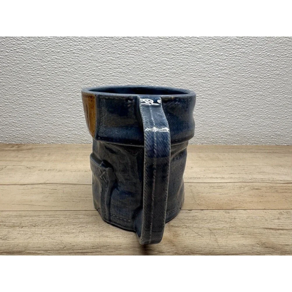 Vtg Blue Denim Jeans Style Lori Ceramic Tea Coffee Mug